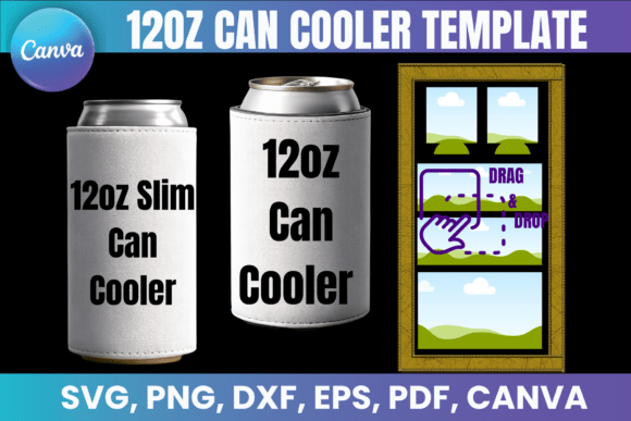 Download 12oz Can Cooler Canva Template - Can cool Collection