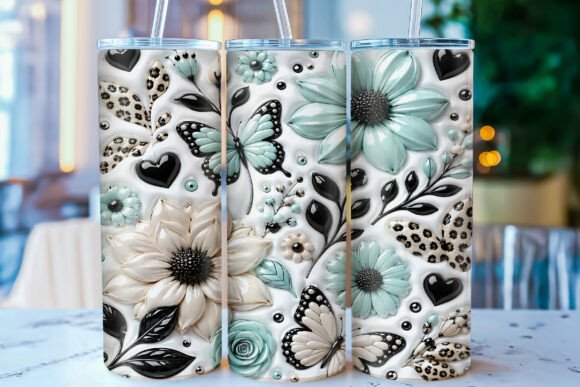 Download Inflated Floral Butterfly Tumbler Wrap - Butterfly tumbler Collection