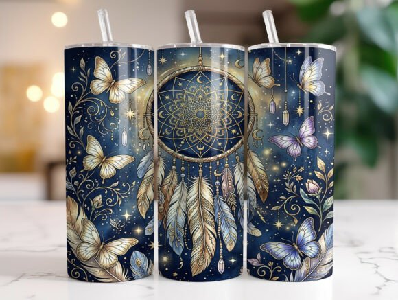 Download Celestial Dreamcatcher Butterfly Tumbler - Butterfly tumbler Collection