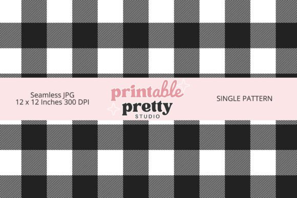 Download Black and White Buffalo Plaid Seamless - White Collection