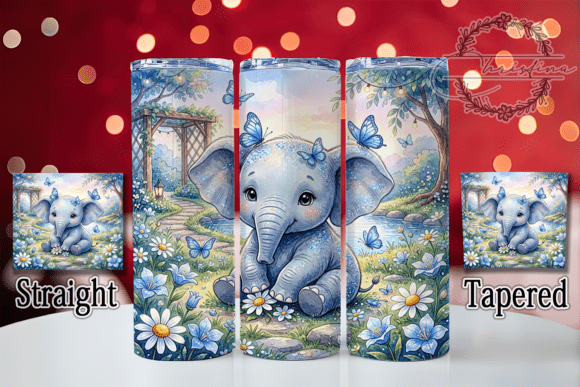 Download Baby Elephant Glitter Butterfly Tumbler - Butterfly tumbler Collection