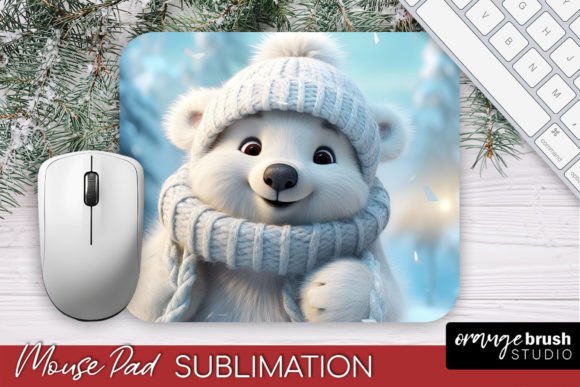 Download Christmas Mouse Pad, White Bear Design - White Collection