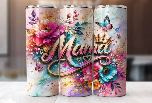 Download Floral Mama Butterfly Tumbler Wraps PNG - Butterfly tumbler Collection