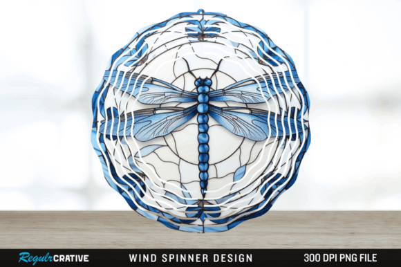 Download Blue and White Dragonflies Wind Spinner - White Collection