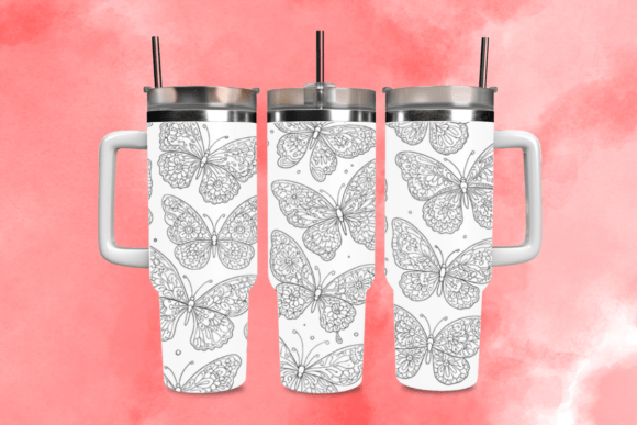 Download Boho Floral Butterfly Tumbler Wrap SVG - Butterfly tumbler Collection