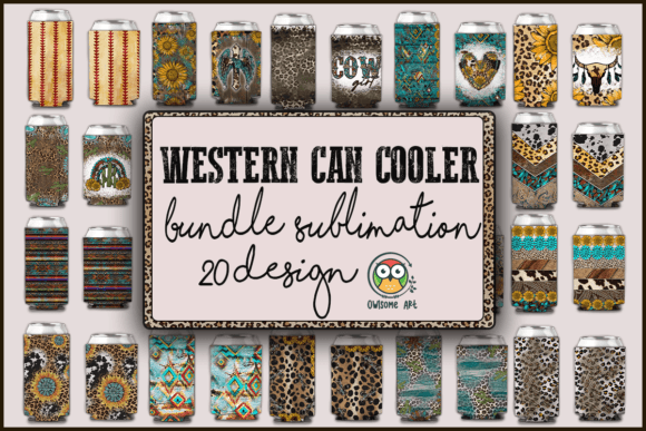 Download Western Can Cooler Sublimation Bundle - Can cool Collection