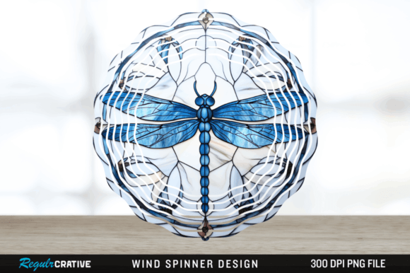Download Blue and White Dragonflies Wind Spinner - White Collection