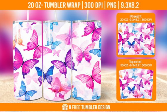 Download 3d Cute Butterfly Tumbler Wrap Designs, - Butterfly tumbler Collection