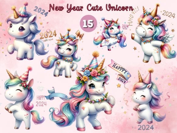 Download Watercolor Unicorn New Year Sublimation - New year sublimation Collection