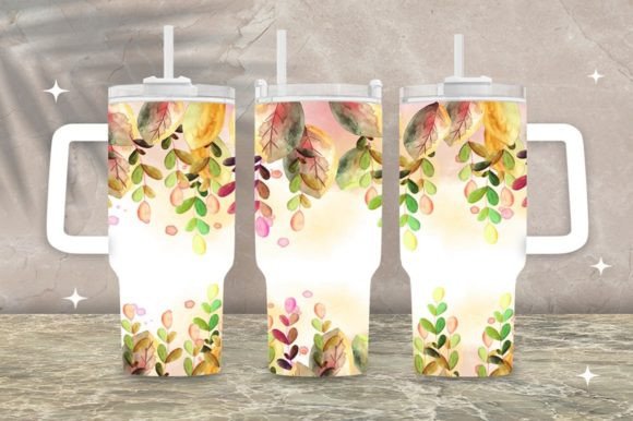 Download 40 Oz Floral Leaf Sublimation Tumblers - Sublimation tumblers Collection