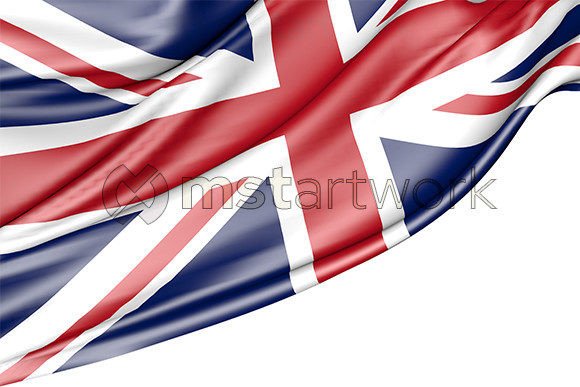 Download United Kingdom Flag Isolated on White - White Collection