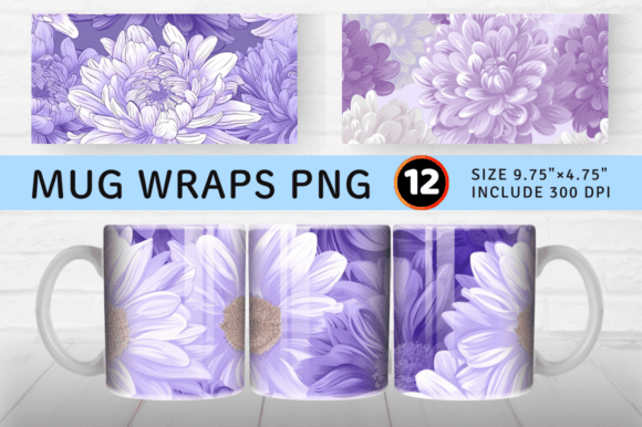 Download Pastel Aster Purple White Flower Mug Wra - Premium Bundle